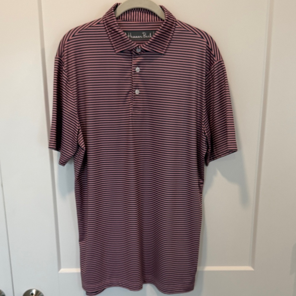 Hammer Back Striped Polo Shirt - Red/Blue
